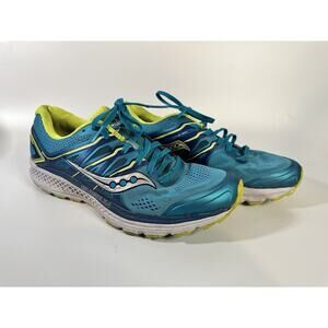 Saucony Womens Omni 16 Running Shoes Teal Citron Blue Yellow Size 11